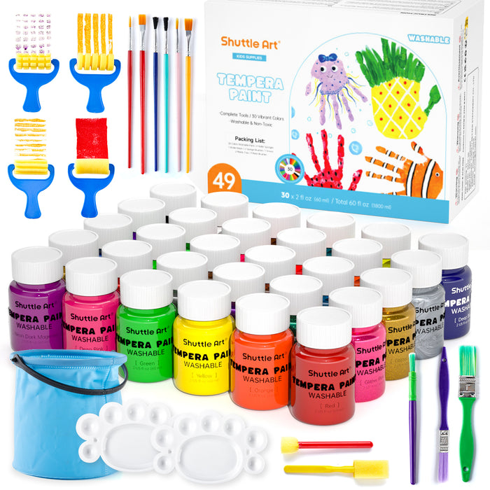 Washable Tempera Paint - Set of 49