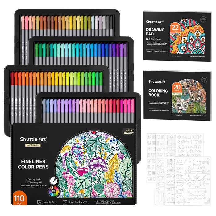 Colored Fineliner Pens - Set of 110
