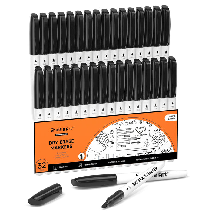 Dry Erase Markers- Set of 32 Black