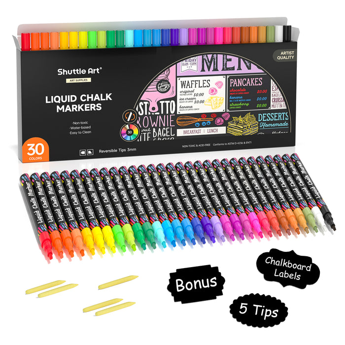 Liquid Chalk Markers - Set of 30