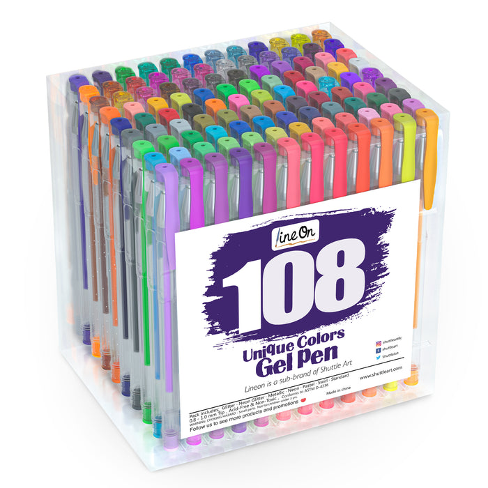 Colored Gel Pens - Set of 108