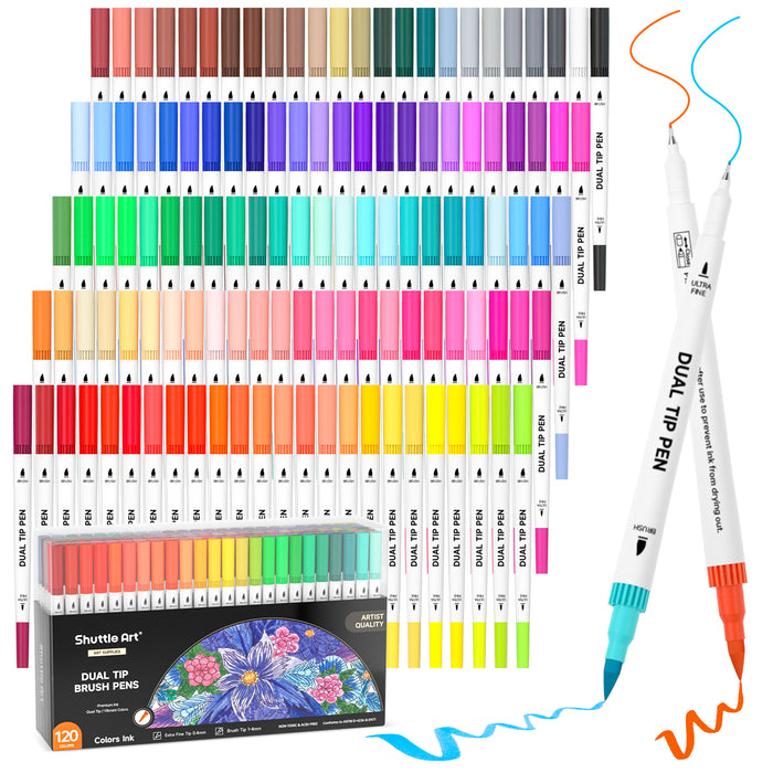 Dual Tip Brush Pens - Set of 120