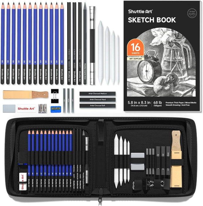 Professional Art Supply Set, Sketching and Drawing - 37 Pieces