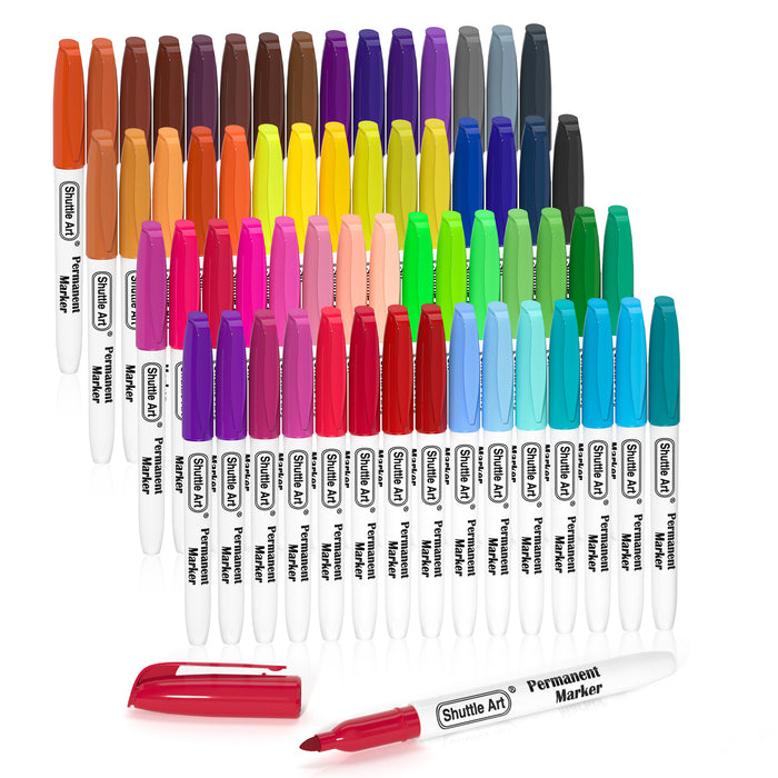 Colored Permanent Markers, Fine Point - Set of 60