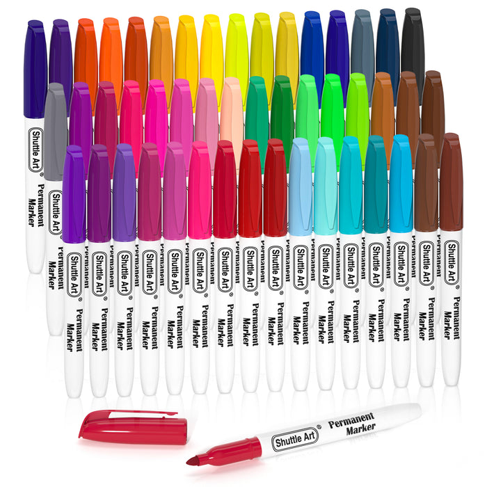 Colored Permanent Markers, Fine Point - Set of 48