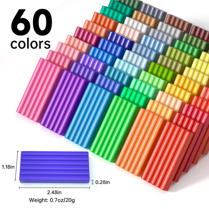 Polymer Clay, 1.2 oz Block - Set of 60