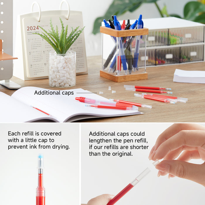 Retractable Gel Pen Refills - Set of 30 Red
