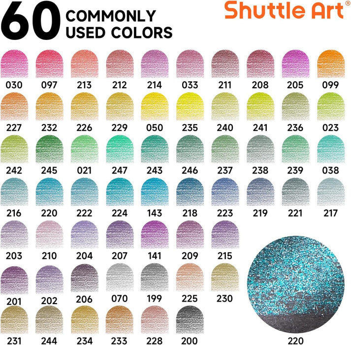 Colored Pencils, Metallic Colors - Set of 60