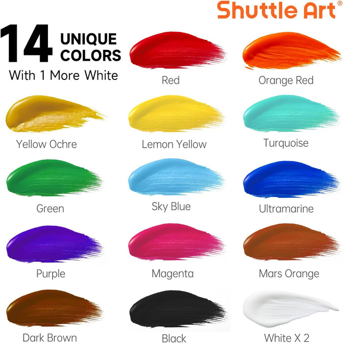Acrylic Paint Large Bottle Set - 15 Pack 473ml/16oz Each