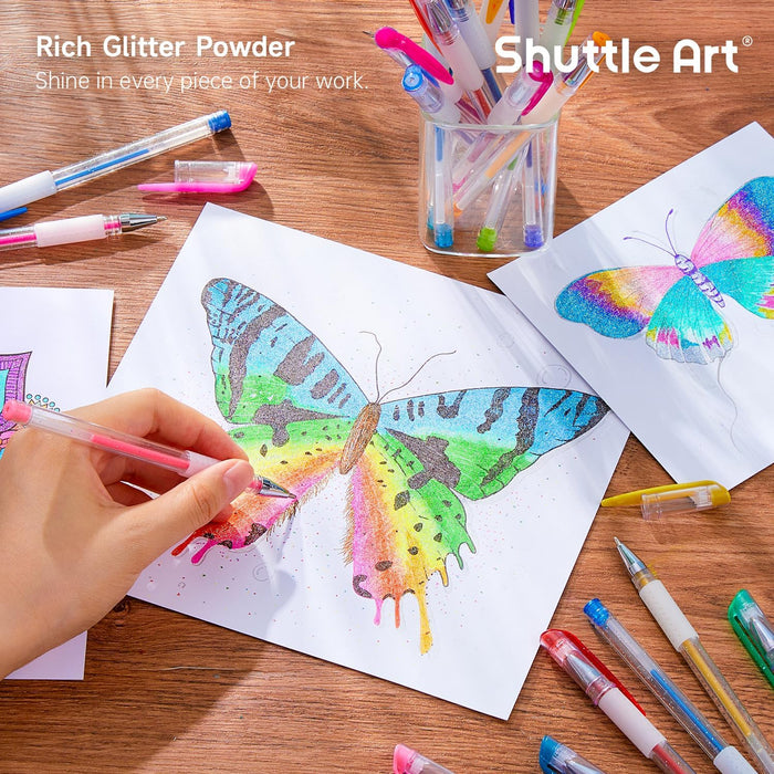 Colored Glitter Gel Pens, 80 Colors Gel Pen with 80 Refills - Set of 160