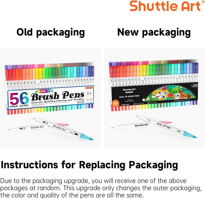 Dual Tip Brush Pens -  Set of 56