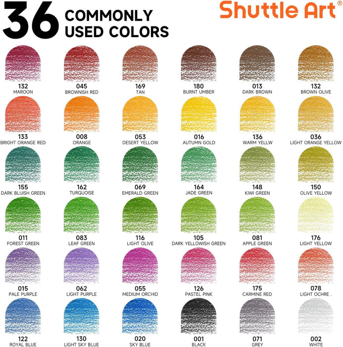 Colored Pencils, Botanical Themed - Set of 36