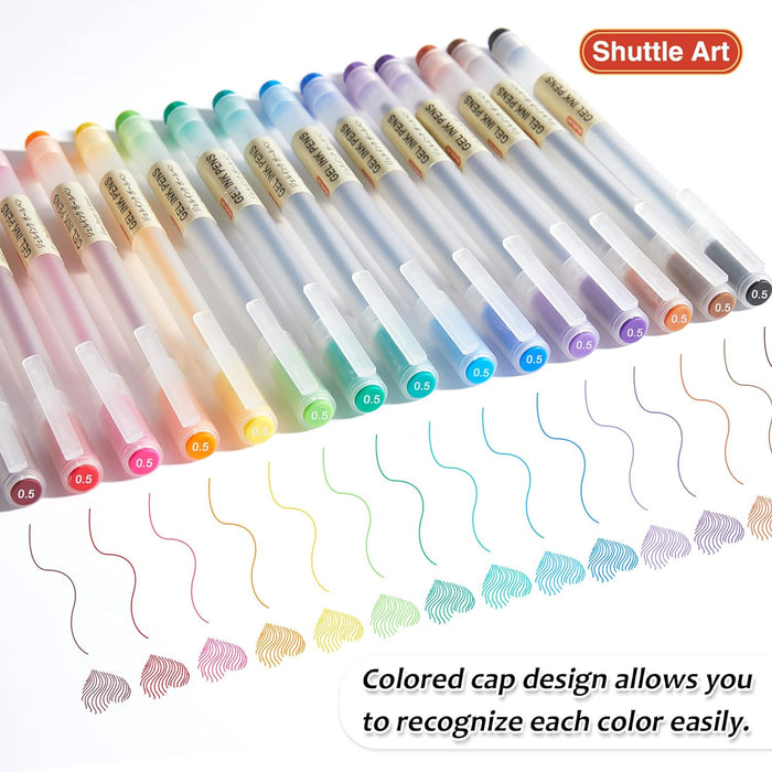 Gel Ink Ball Point Pens - Sewt of 15 Colors