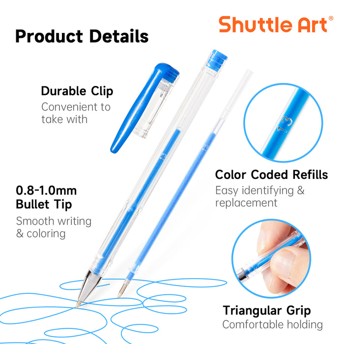 Blue Tone Gel Pens- Set of 30 with 30 Refills