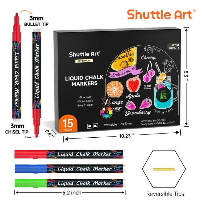 Liquid Chalk Markers - Set of 15