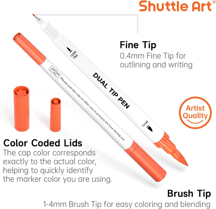 Dual Tip Brush Pens -  Set of 56