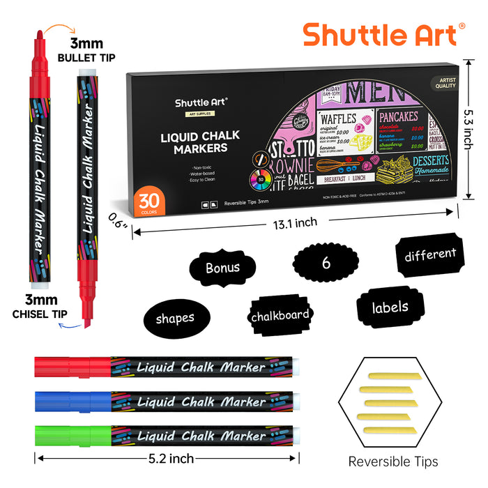 Liquid Chalk Markers - Set of 30