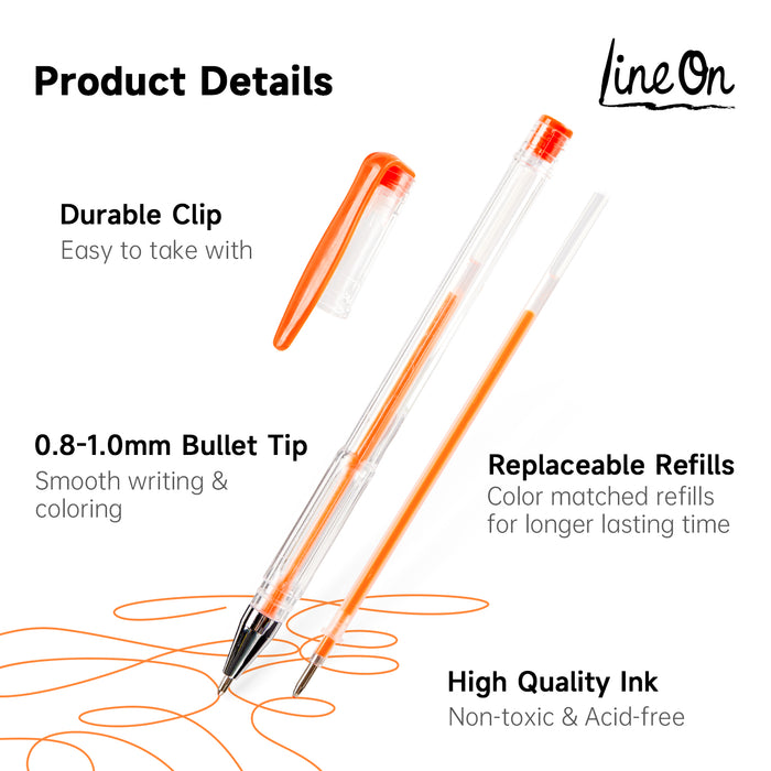 Gel Pens Set, 50 Colors Gel Pens with 50 Refills- Set of 100