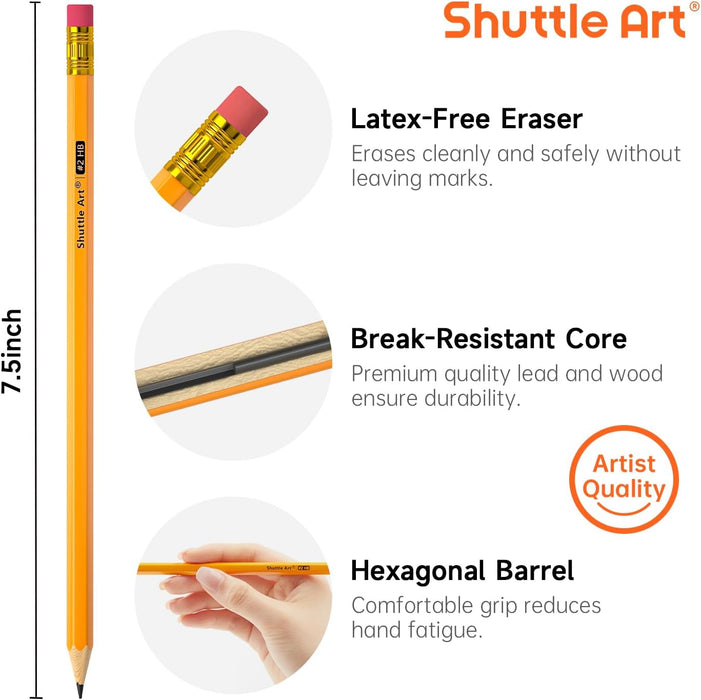 #2 HB Pencils-180 Pack Sharpened Yellow Pencil with Erasers