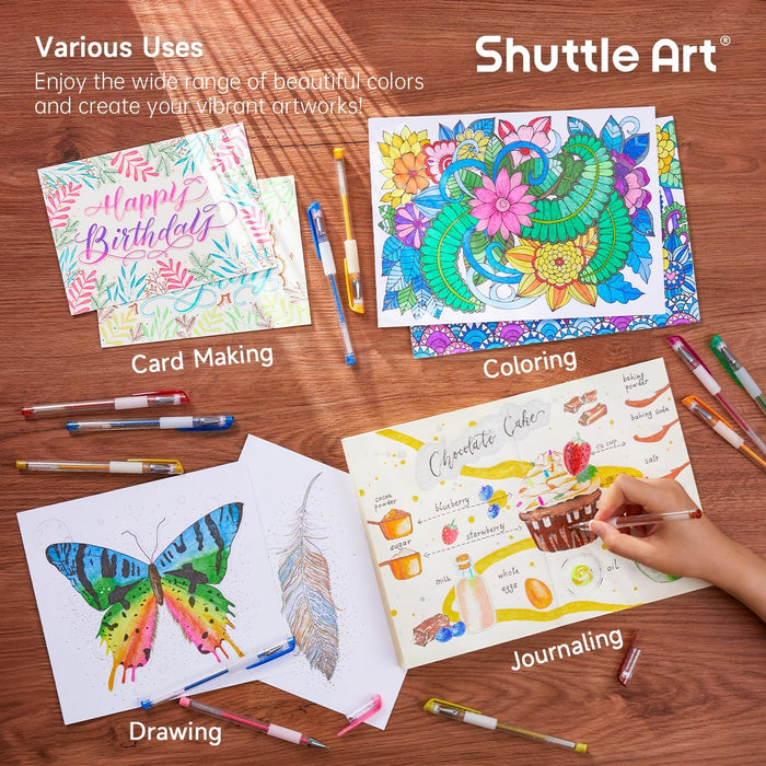 Colored Glitter Gel Pens, 80 Colors Gel Pen with 80 Refills - Set of 160