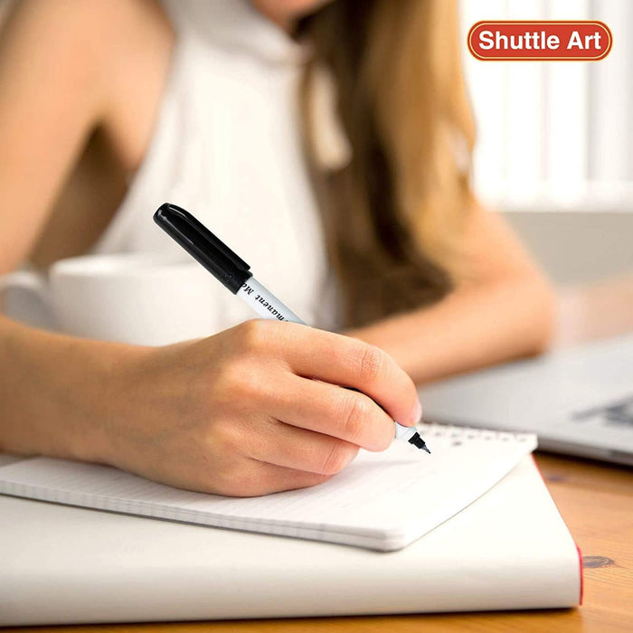 Black Permanent Markers, Ultra Fine Point - Set of 30