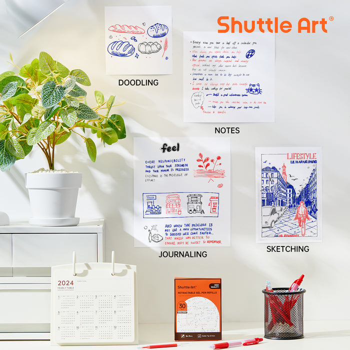 Retractable Gel Pen Refills - Set of 30 Red