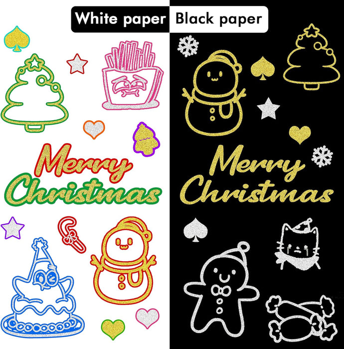 Double Line Outline Markers-14 Silver and 14 Gold