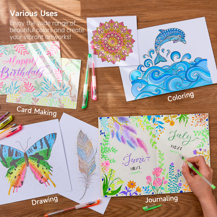 Colored Gel Pen, 130 Colored Gel Pens with 130 Refills - Set of 260