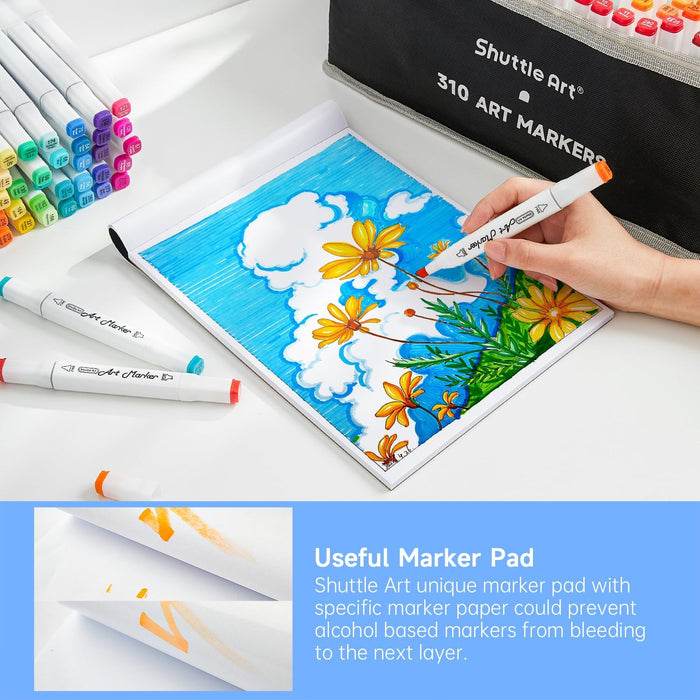 Dual Tip Art Markers - Set of 310 + 9