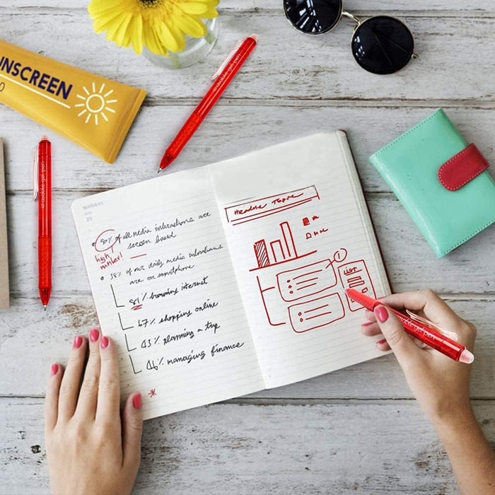 Erasable Gel Pens - Set of 15 Red