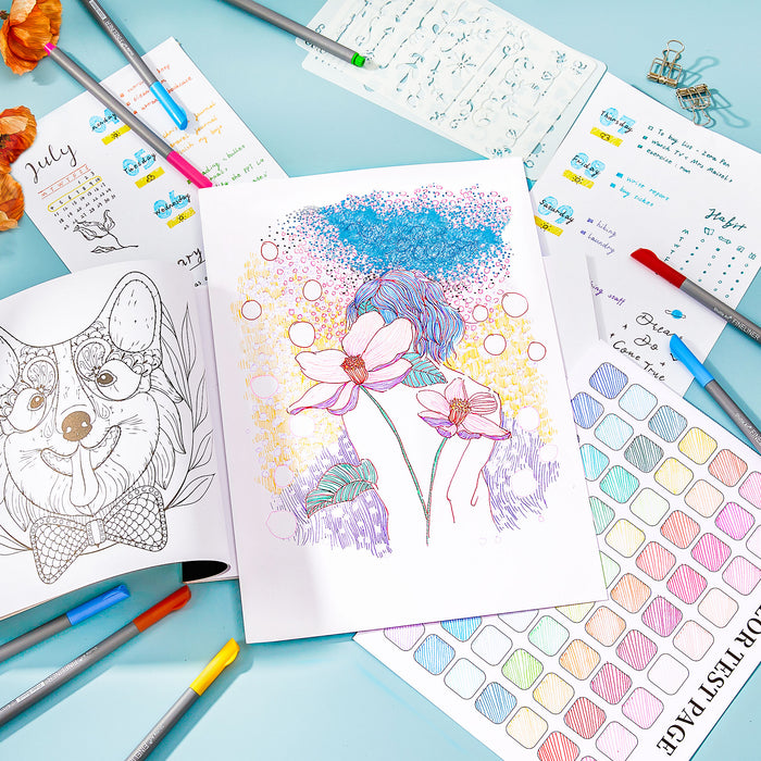 Colored Fineliner Pens - Set of 110