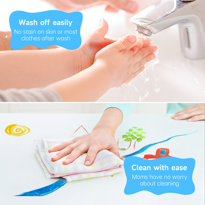 Washable Finger Paint,10 Colors*60ml with tools - Set of 33