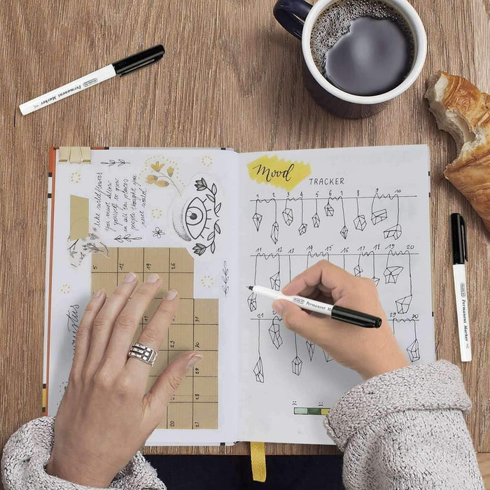 Black Permanent Markers, Ultra Fine Point - Set of 30