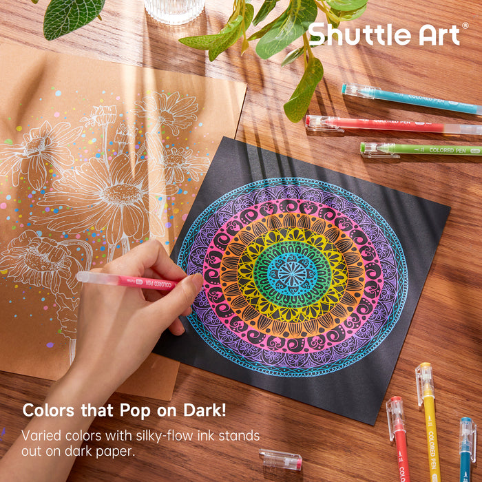 Colored Pens - Set of 72 Vibrant Colors, Cute Journal Pens, 0.6mm Fine Point