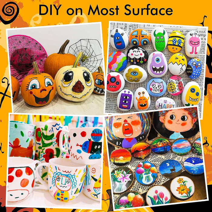 Acrylic Paint Brush Markers, Dual Tip-Set of 48