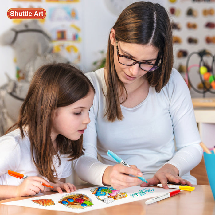 Colored Permanent Markers, Fine Point - Set of 24