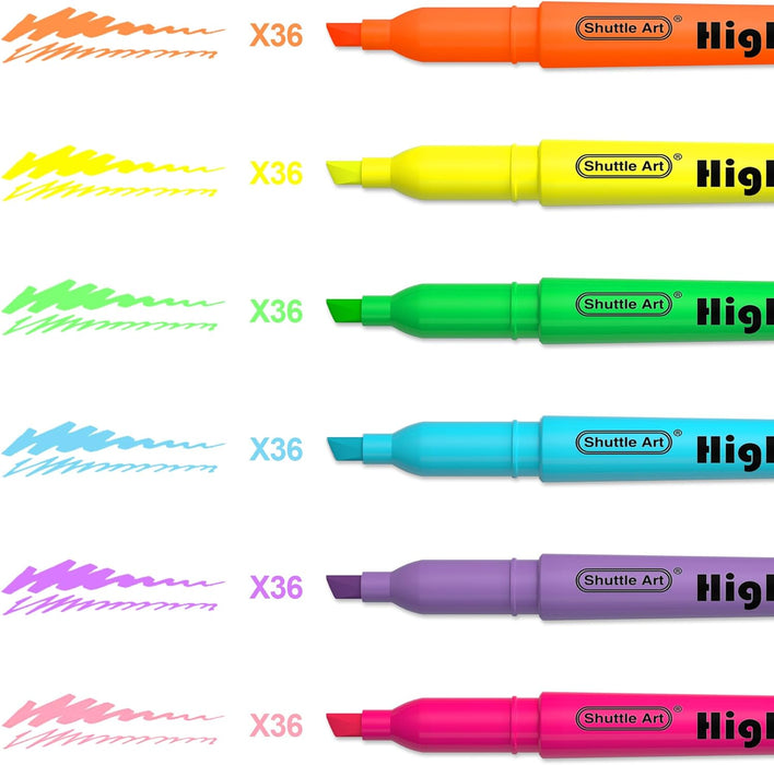 Highlighters Assorted Colors, 6 Colors - Set of 216