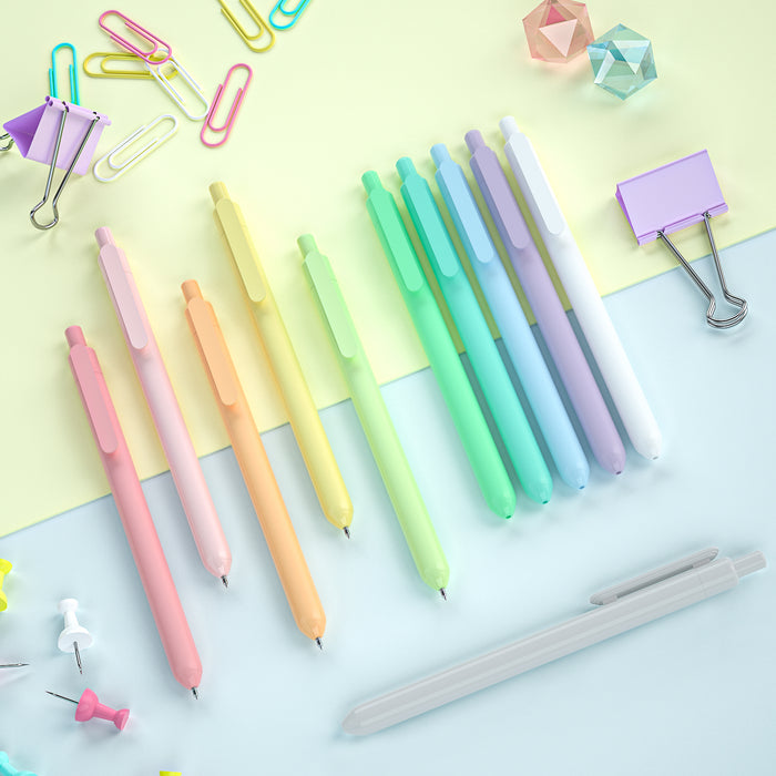 Pastel Black Ink Gel Pens - Set of 11