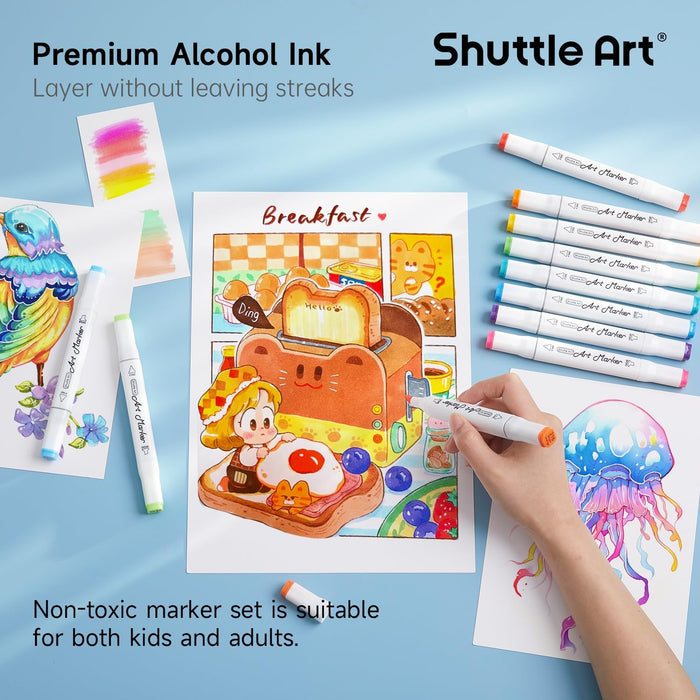 Dual Tip Art Markers - Set of 310 + 9