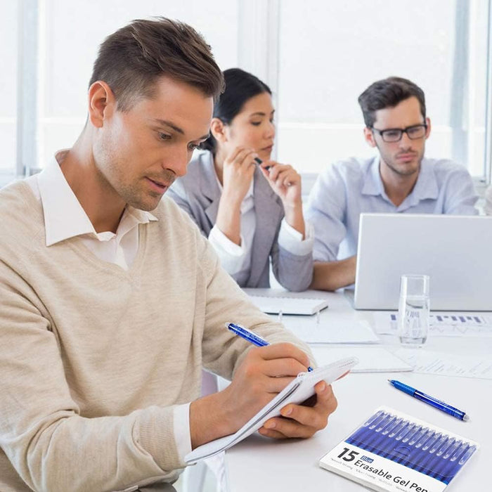 Erasable Gel Pens - Set of 15 Blue