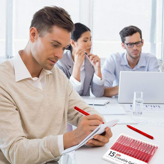 Erasable Gel Pens - Set of 15 Red