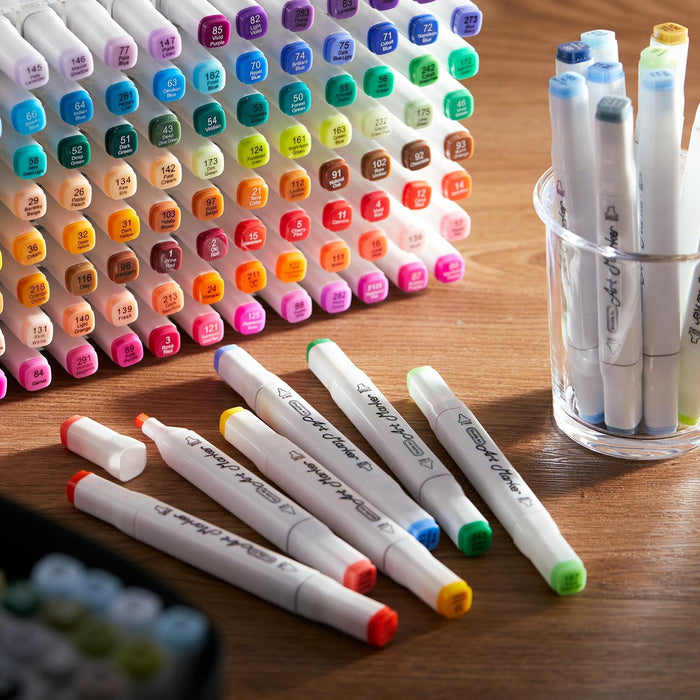 Dual Tip Art Markers - Set of 172 with Marker Pad