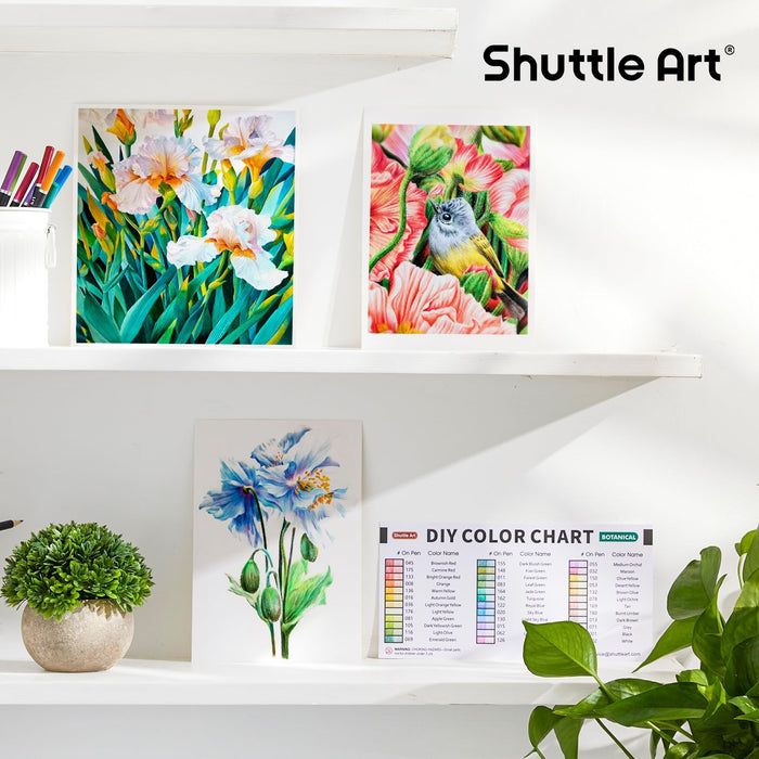 Colored Pencils, Botanical Themed - Set of 36