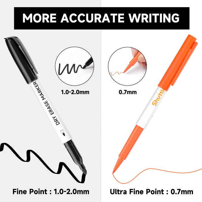 Ultra Fine Dry Erase Markers, 15 Colors