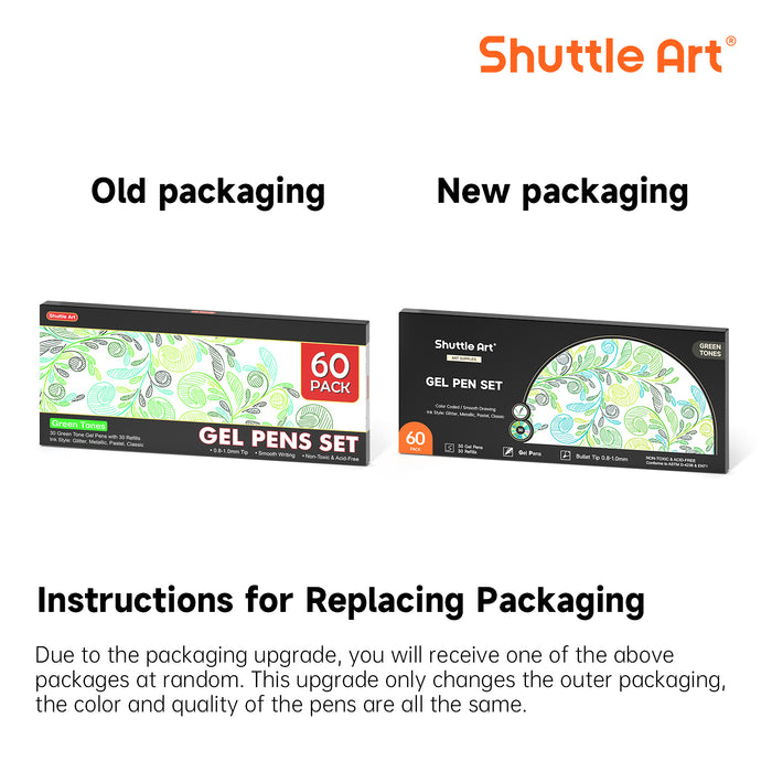 Green Tone Gel Pens- Set of 30 with 30 Refills