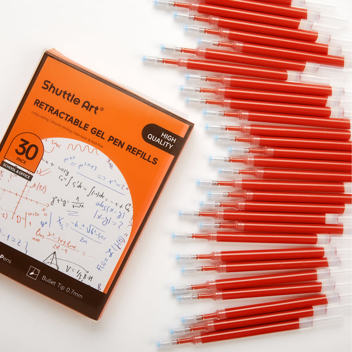 Retractable Gel Pen Refills - Set of 30 Red