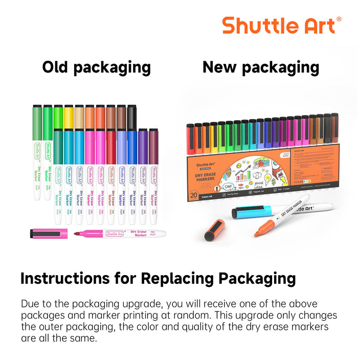 Dry Erase Markers, 20 Colors - Set of 20