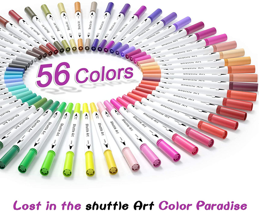 Dual Tip Brush Pens -  Set of 56