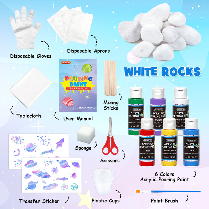 Rock Painting Kit - Pouring Paint Set