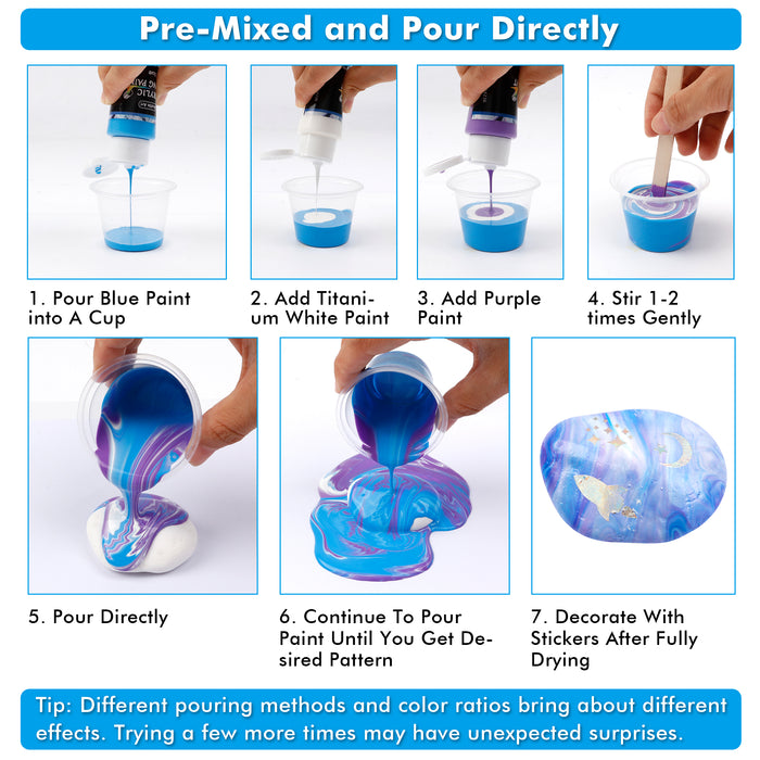 Rock Painting Kit - Pouring Paint Set